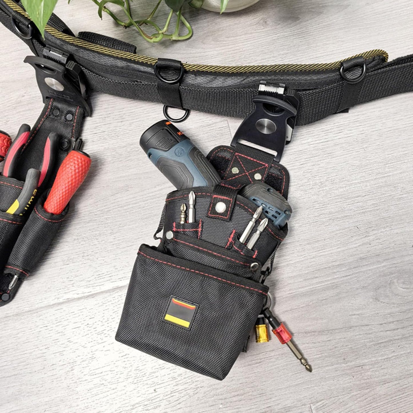  Pochette Outils Avec Clip Ceinture | Sac Organisateur De Travail Utilitaire Magnétique | Étanche Et Résistante Porte Perceuse Et Vis Outdoor Chantier