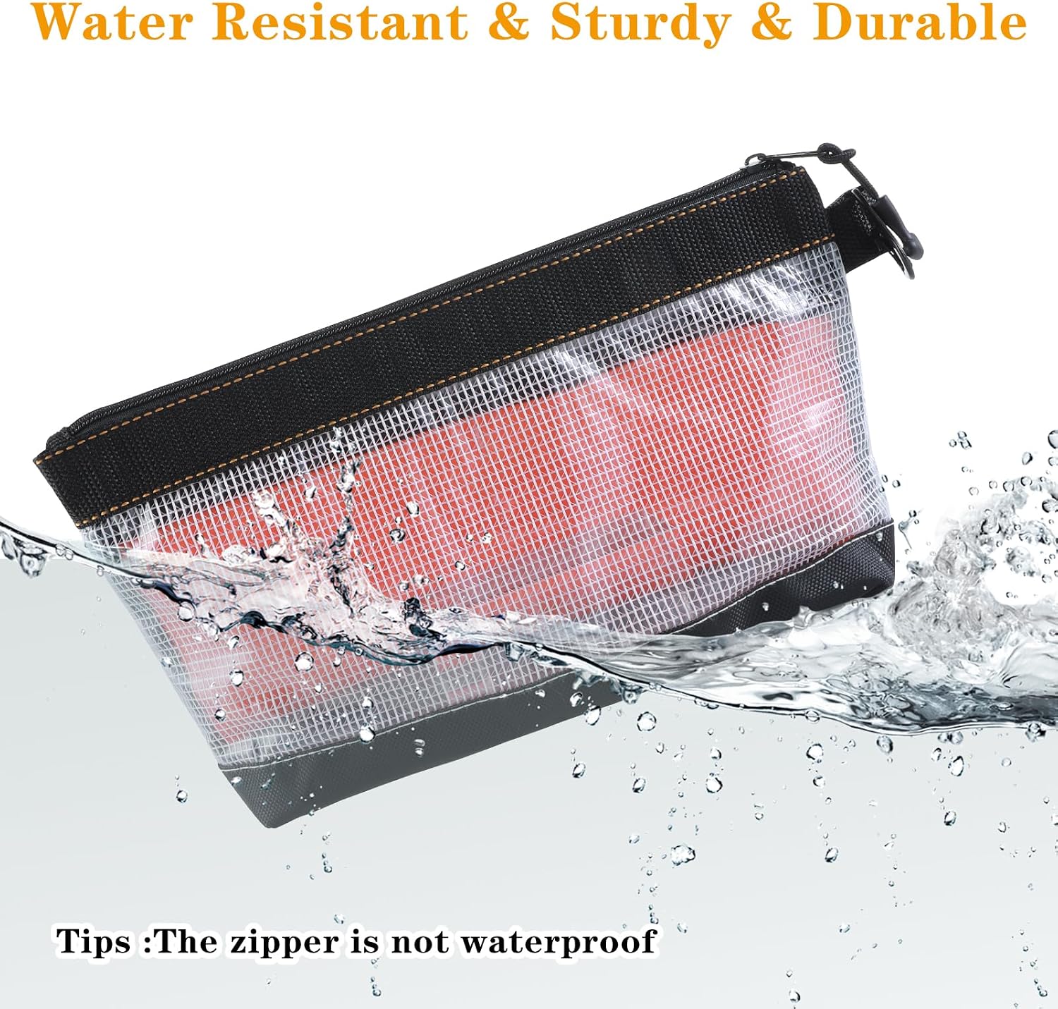  Oruola Lot De 1 Sac A Outils Matériau PVC Transparent,Sac Outils Petite Transparente,Rangement Outils Étanche Et Antistatique Pochette Zippée,Sacs Outils Avec Fermeture Éclair Pour Hommes