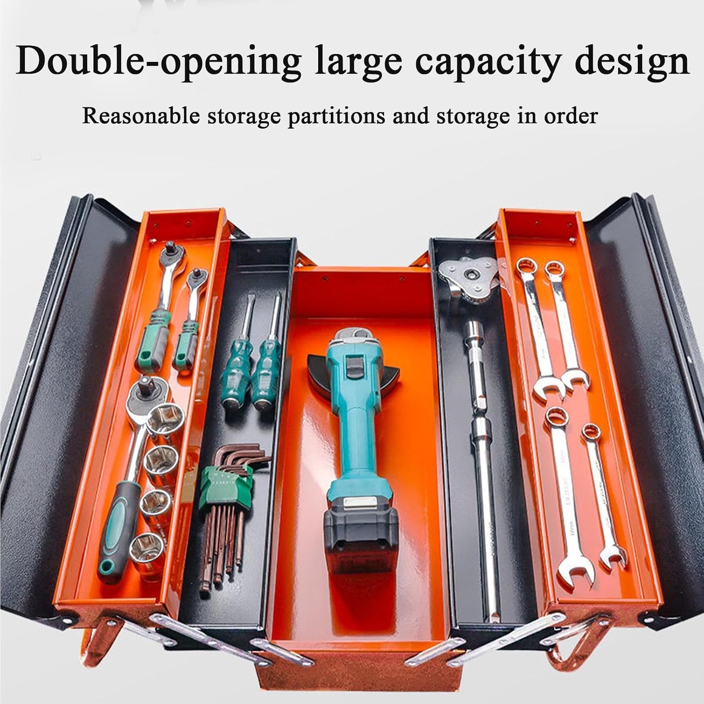  Boîte à Outils Pliable Portable Résistante à La Rouille, Solution De Rangement Multifonction Pour économiser De L'espace Dans Les Bureaux, Les Garages Et Les Ateliers à Domicile