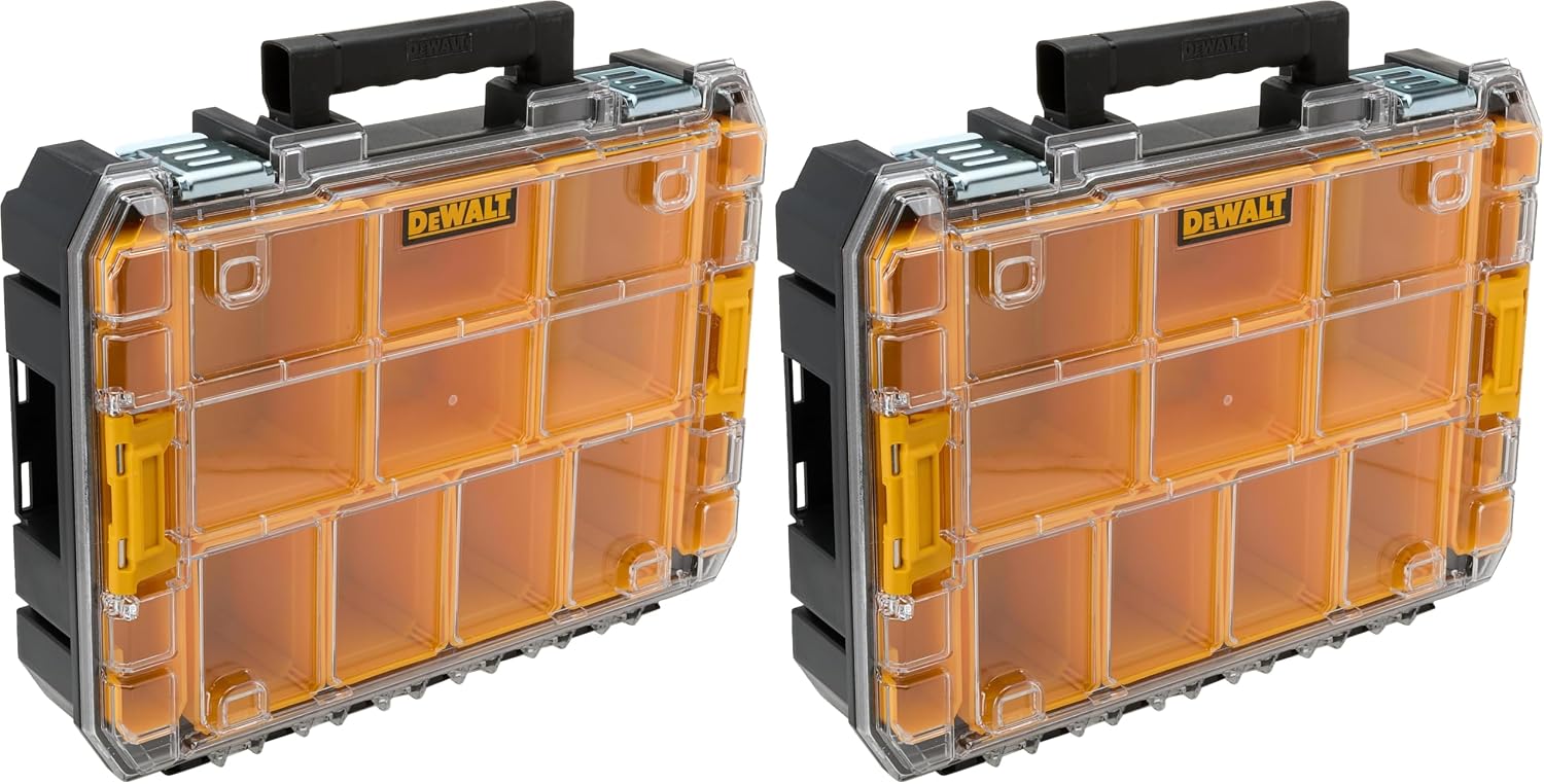  DEWALT Organiseur TSTAK DWST82968-1 - Etanche IP54-7,8L - Pour Petites Pièces Et Accessoires - Couvercle En Polycarbonate Transparent