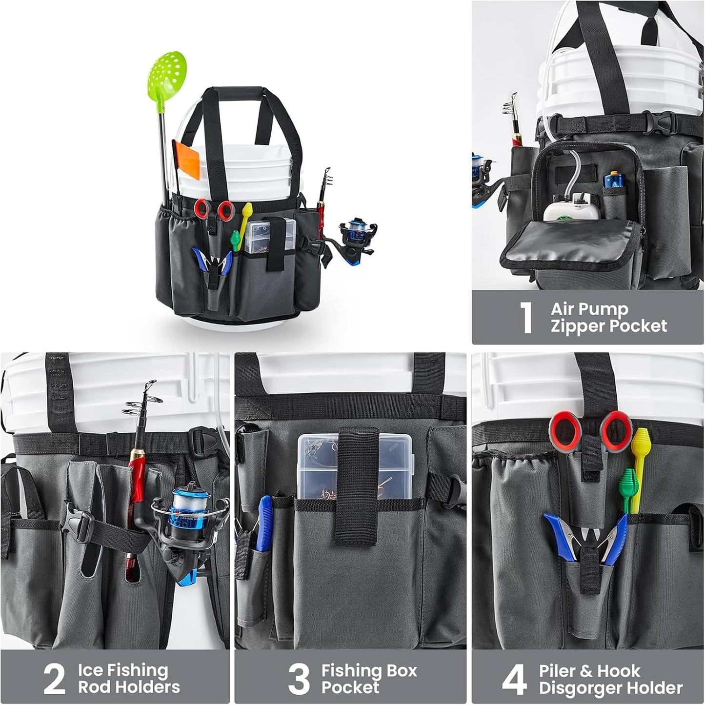  Porte-outils Multifonctions Avec Bords Supérieurs Renforcés - Pliable Jusqu'à 7,6 Cm D'épaisseur Pour Une Gestion Efficace - Sac De Rangement Pliable Pour Garage, Artisanat