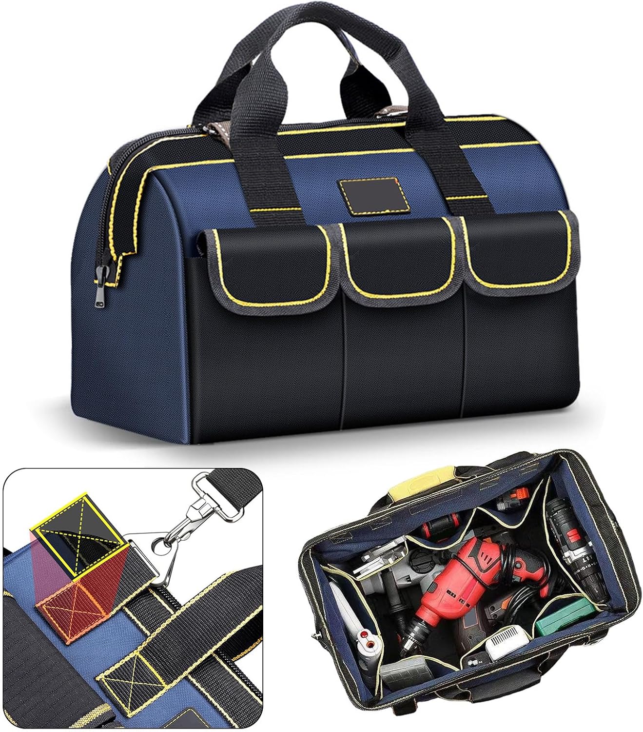  Sac à Outils De 33/16/18 Pouces, Grande Capacité, Organisateur D'outils Haute Performance, En Tissu Oxford, Sac De Rangement étanche Pour Outils