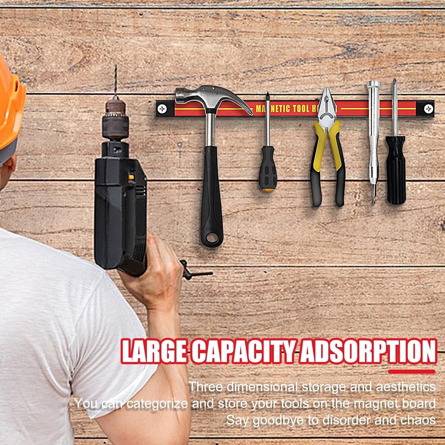  Bande Magnétique Pour Outils | Porte-outils Mural De Grande Capacité | Barre à Outils En Métal Pour Garage, Atelier, Organisateur Peu Encombrant Pour Atelier De Réparation Automobile