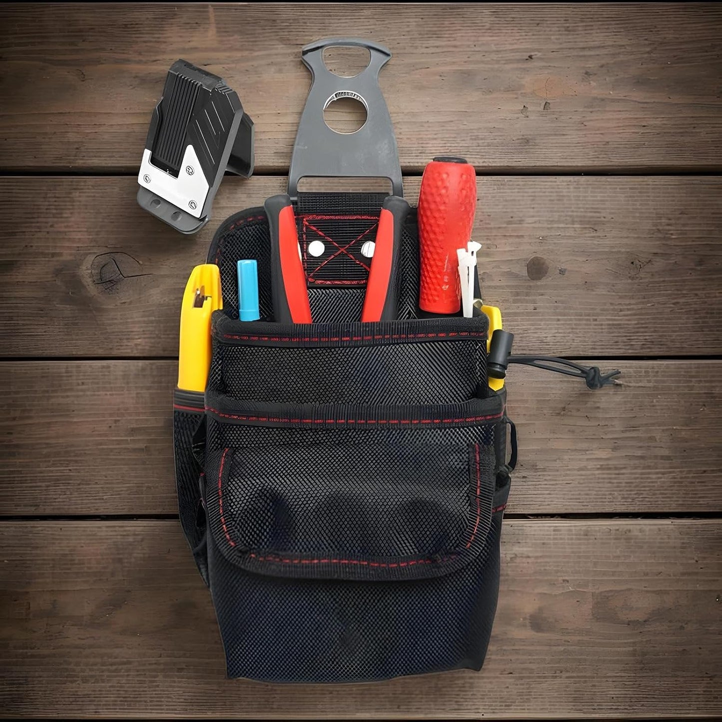 GENERIC Pochette à Outils De Taille, Ceinture Utilitaire, Porte-outils, Design étanche, Ajustement Réglable, Utilisation Professionnelle, Pour Maintenir En Toute Sécurité Les Pièces Et Accessoires D'outils à