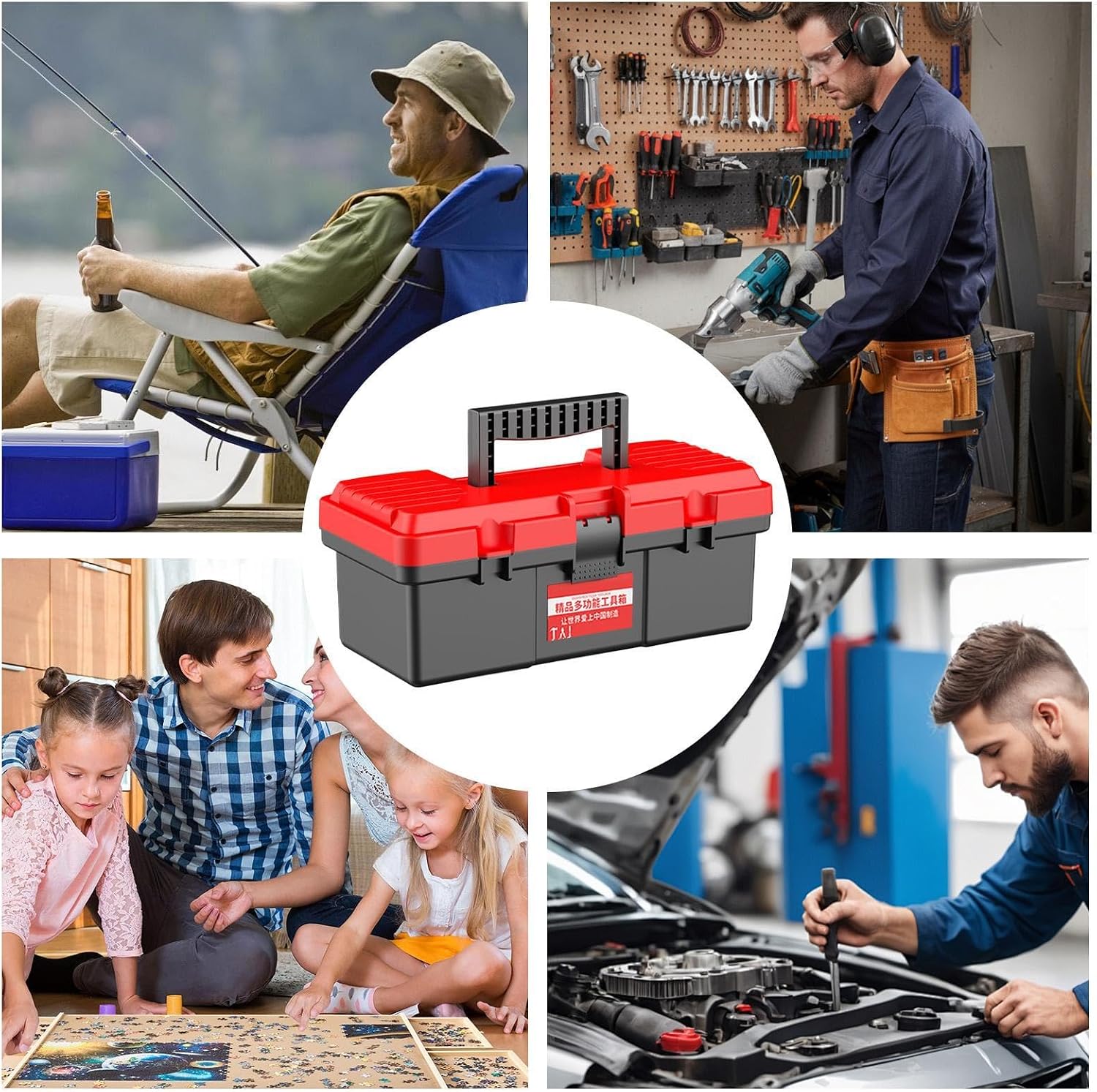 GENERIC Boîte à Outils Portable – Mini Organiseur De Matériel, étui à Poignée Facile D'accès Avec Loquets De Verrouillage Robustes, Fonction De Rangement Sécurisée Du Matériel, Idéal Pour L'entretien Du