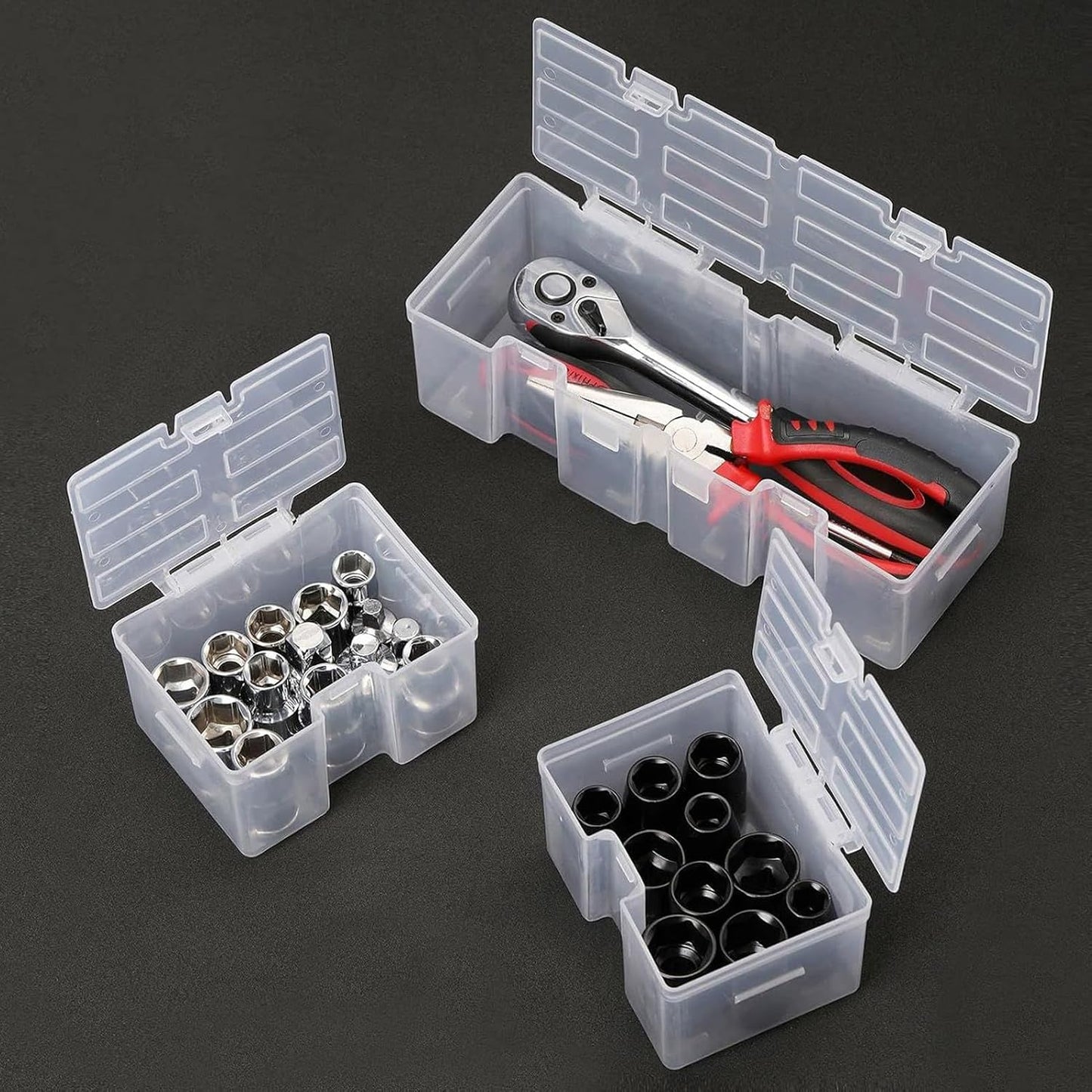 GENERIC Boîte à Outils | Organiseur Amovible à 16 Compartiments | Boîte De Rangement Transparente Pour Petites Pièces, Vis, Clous, Boulons, Perles, Articles De Pêche, Blocs De Puzzle, Bureau, Garage