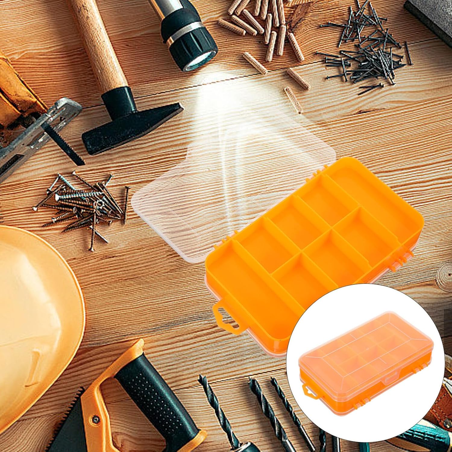  Vaguelly 1 Boîte De Rangement Pour Petites Pièces, Boîte à Outils Double Face Avec Séparateurs Amovibles En Plastique Pour Vis, Boulons, écrous