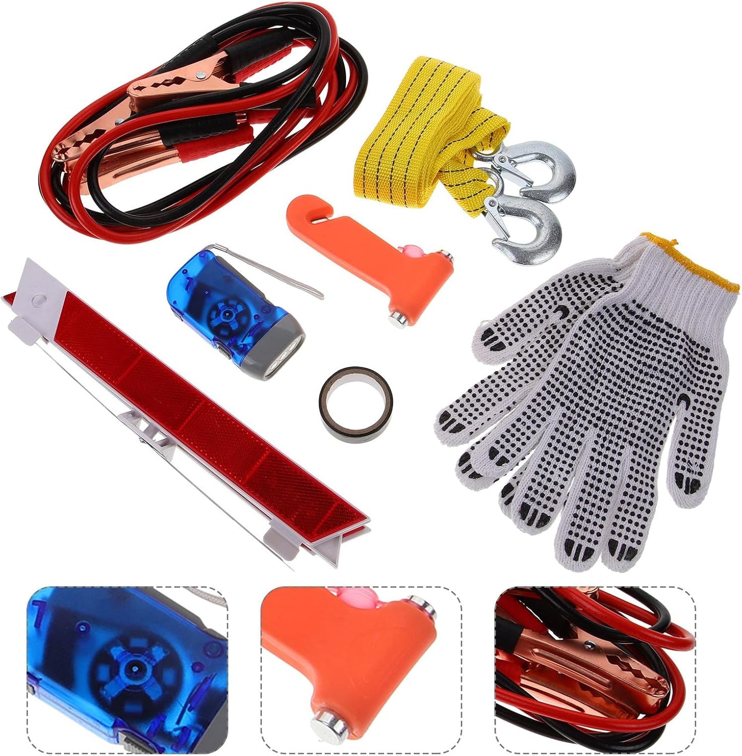  Jojofuny Trousse à Outils Pour Véhicule Multifonction Fiable En Abs Et Caoutchouc, Kit D'urgence Pour Inspections Automobiles Sur Route, 1 Set Pratique