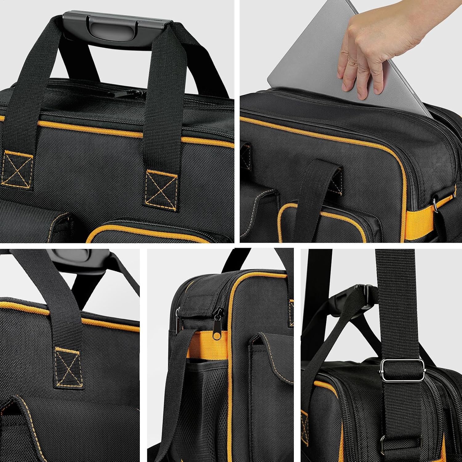  Sac à Outils Pour Technicien De Grande Capacité, Sac à Outils Pour électricien,Sac à Outils En Toile Fourre-tout Robuste De Grande Capacité | Organisateur D'outils Portable Avec Bandoulière Pour