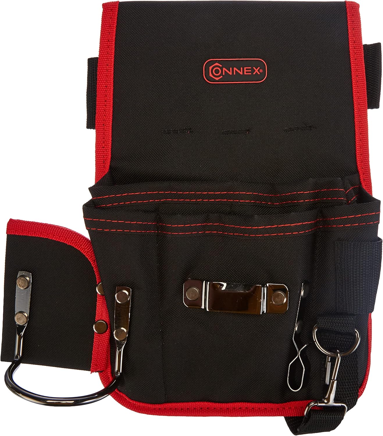  Connex COX952053 Porte-outils 5 Compartiments Et Porte-marteau Polyester 27 X 30 Cm Noir