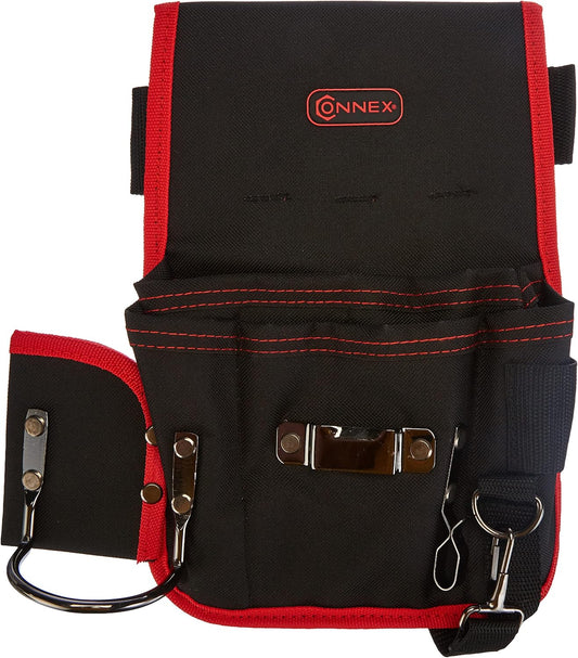  Connex COX952053 Porte-outils 5 Compartiments Et Porte-marteau Polyester 27 X 30 Cm Noir