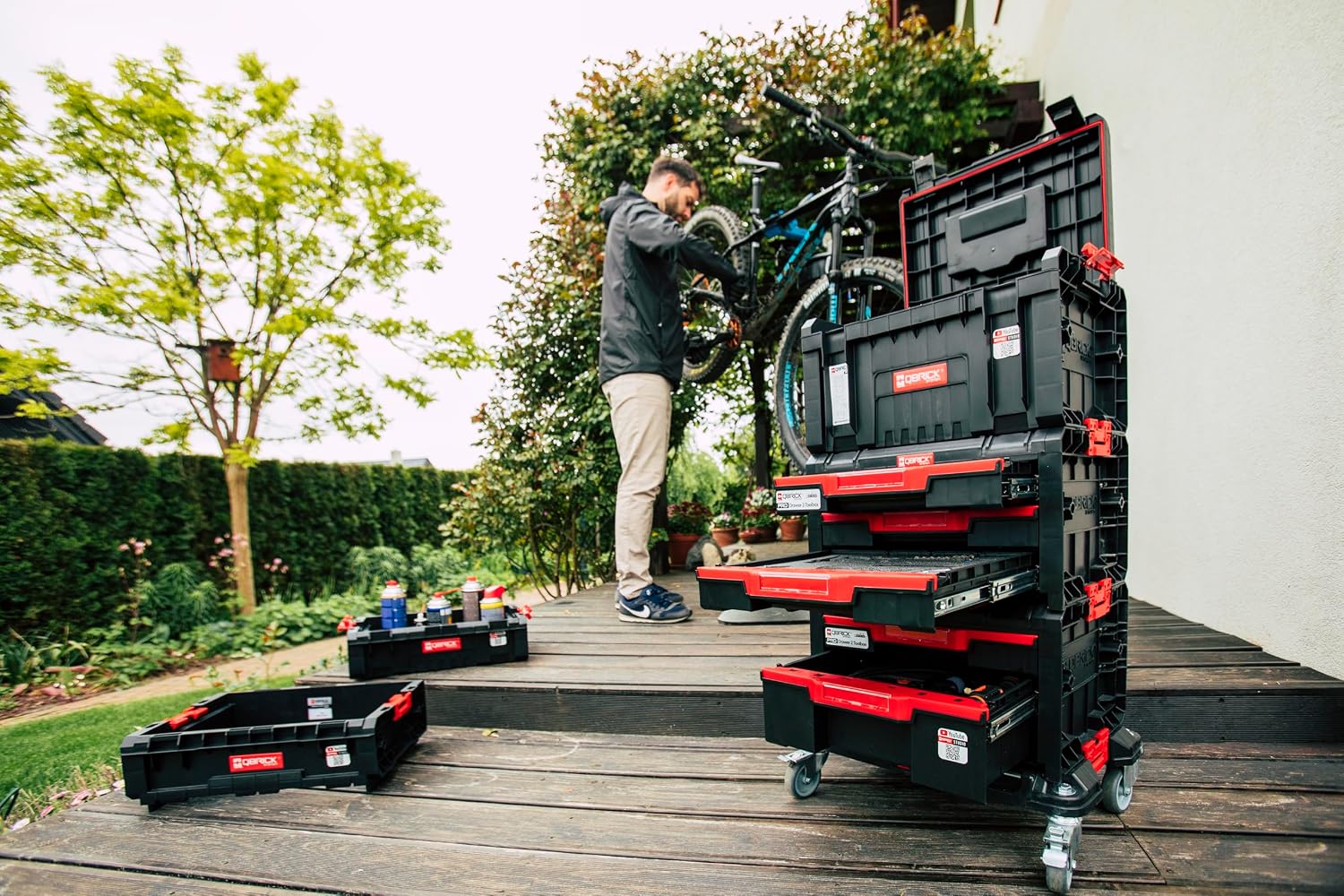  Qbrick System Boîte À Outils Vide Caisse À Outils Boîte De Rangement Avec Mousse De Protection 450 X 322 X 126 Mm Noir Rouge PRO